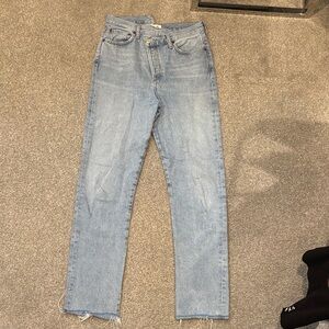 Agolde Criss Cross Light Blue Denim Jeans